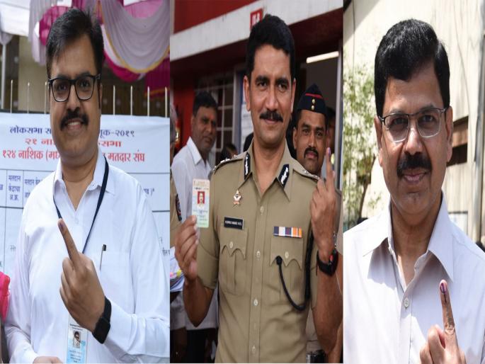Mayor, Collector, Police, Municipal Commissioner, voted the right to vote | महापौर, जिल्हाधिकारी, पोलीस, मनपा आयुक्तांनी बजावला मतदानाचा हक्क Mayor, Collector, Police, Municipal Commissioner, voted the right to vote | महापौर, जिल्हाधिकारी, पोलीस, मनपा आयुक्तांनी बजावला मतदानाचा हक्क
