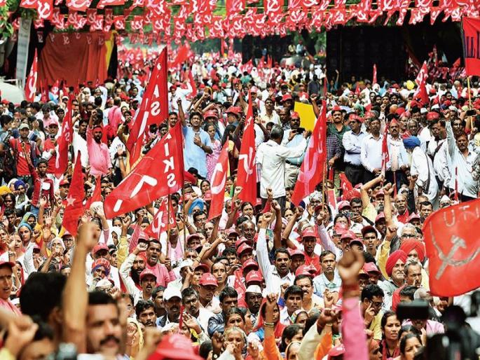 Lakhs of farmers and workers attack Modi government; The traffic in the capital | लाखो शेतकरी व कामगारांचा मोदी सरकारवर हल्लाबोल; राजधानीत वाहतुकीची प्रचंड कोंडी Lakhs of farmers and workers attack Modi government; The traffic in the capital | लाखो शेतकरी व कामगारांचा मोदी सरकारवर हल्लाबोल; राजधानीत वाहतुकीची प्रचंड कोंडी