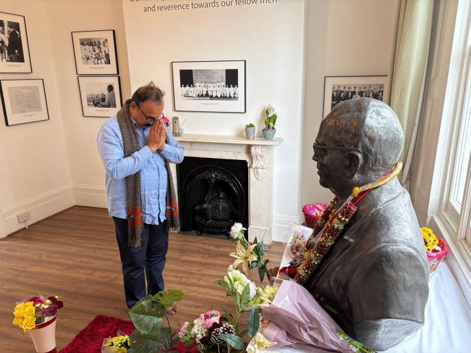 congress harshvardhan sapkal visit dr babasaheb ambedkar house in london | “ह्याच जागेतून इतिहास घडविला गेला”; हर्षवर्धन सपकाळ यांची लंडन येथील आंबेडकर हाऊसला भेट congress harshvardhan sapkal visit dr babasaheb ambedkar house in london | “ह्याच जागेतून इतिहास घडविला गेला”; हर्षवर्धन सपकाळ यांची लंडन येथील आंबेडकर हाऊसला भेट