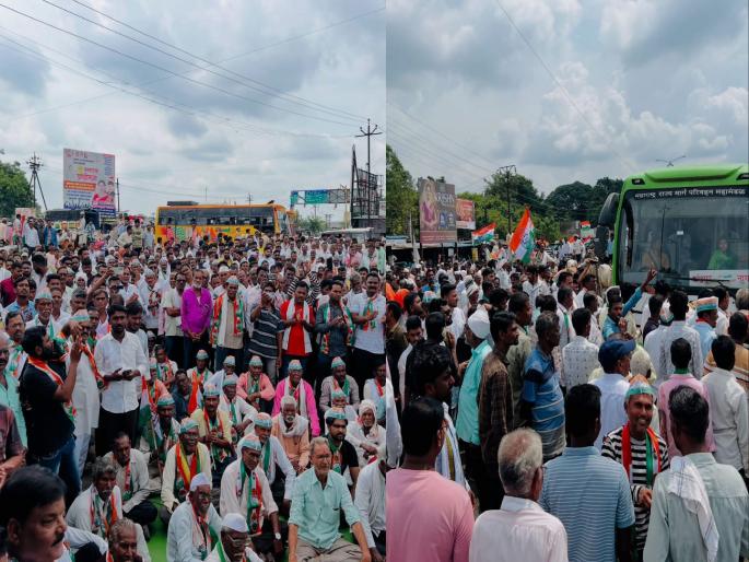 congress protest for farmers statewide agitation for immediate relief to the affected due to heavy rains | शेतकऱ्यांसाठी काँग्रेस रस्त्यावर; नुकसानग्रस्तांना तत्काळ मदत मिळण्यासाठी राज्यभर आंदोलन congress protest for farmers statewide agitation for immediate relief to the affected due to heavy rains | शेतकऱ्यांसाठी काँग्रेस रस्त्यावर; नुकसानग्रस्तांना तत्काळ मदत मिळण्यासाठी राज्यभर आंदोलन