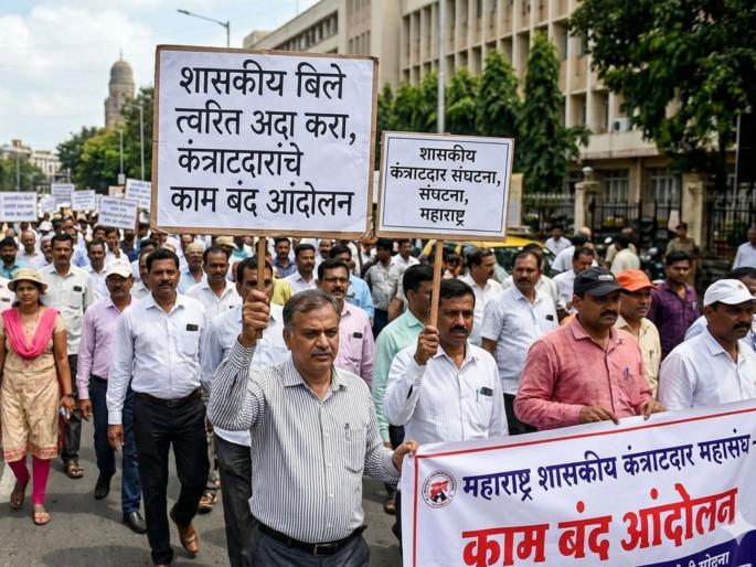 Due to the outstanding debt of Rs 1,898 crore, will the road and bridge works come to a standstill? Contractors' strike | १,८९८ कोटींची थकबाकी, ‘पीडब्ल्यूडी’ची देणी थकल्याने रस्ते-पूल कामे ठप्प होणार? ठेकेदारांचे कामबंद आंदोलन Due to the outstanding debt of Rs 1,898 crore, will the road and bridge works come to a standstill? Contractors' strike | १,८९८ कोटींची थकबाकी, ‘पीडब्ल्यूडी’ची देणी थकल्याने रस्ते-पूल कामे ठप्प होणार? ठेकेदारांचे कामबंद आंदोलन
