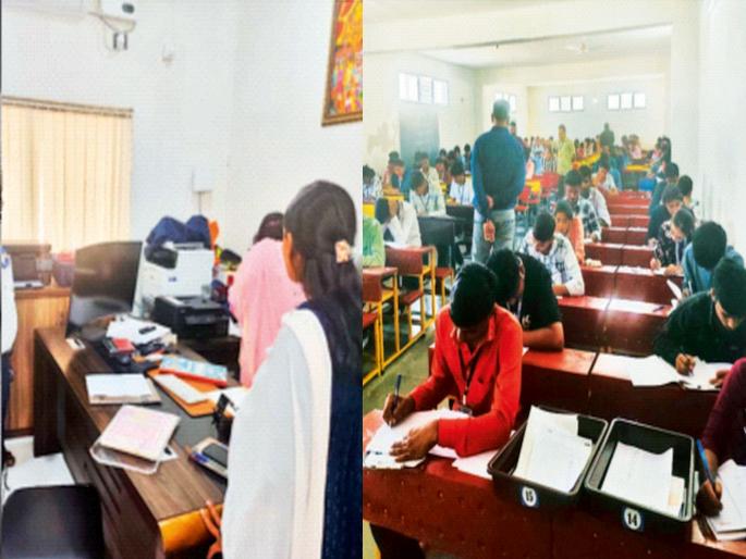 HSC Mass copying, students from five rooms made to sit in one hall, tick marks on answers | कॉपीमुक्तीचे सामूहिक धिंडवडे, पाच खोल्यांतील विद्यार्थी बसविले एका हॉलमध्ये, उत्तरांवर टीक मार्क HSC Mass copying, students from five rooms made to sit in one hall, tick marks on answers | कॉपीमुक्तीचे सामूहिक धिंडवडे, पाच खोल्यांतील विद्यार्थी बसविले एका हॉलमध्ये, उत्तरांवर टीक मार्क