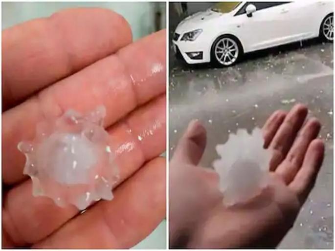 Hailstones Shaped Like Coronavirus Keep Residents of Mexican City Indoors kkg | CoronaVirus News: ...म्हणे आकाशातून कोसळतोय कोरोना; शहरातील जनता घरातून बाहेरच पडेना