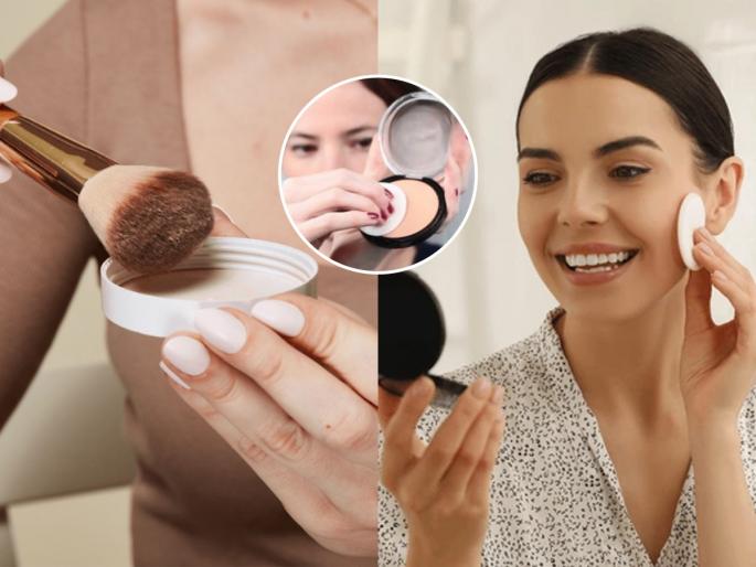 correct method of applying compact powder on face, how to apply compact powder on face for natural makeup look  | कॉम्पॅक्ट पावडर लावल्यानंतर चेहरा भुरकट दिसतो? पाहा कॉम्पॅक्ट लावण्याची योग्य पद्धत- मेकअप दिसेल नॅचरल