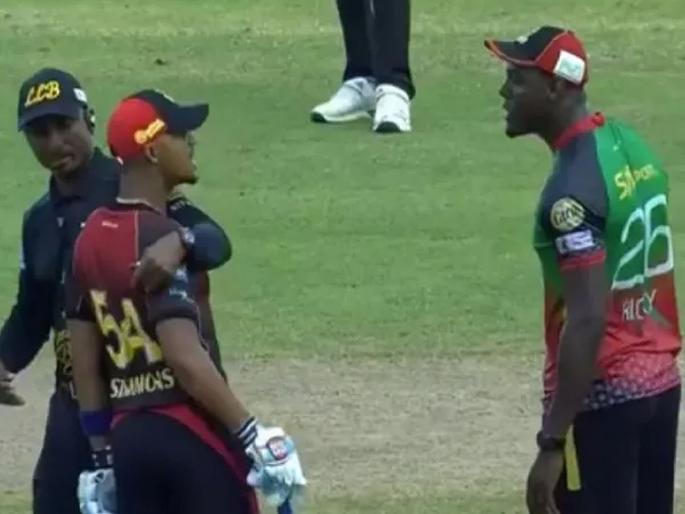 Carlos Brathwaite and Lendl Simmons engage in heated argument over bizarre run-out appeal in CPL 2019 | विंडीजचे खेळाडू भर मैदानावर एकमेकांच्या अंगावर धावले, पाहा व्हिडीओ