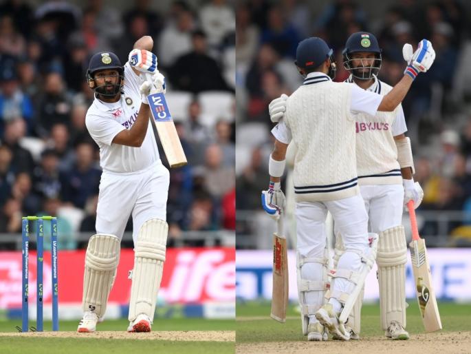 India vs England 3rd Test : Stumps on Day 3 - Cheteshwar Pujara 91* , India trailing by 139 runs in the second innings with 8 wickets in hand | India vs England 3rd Test : टीम इंडियाच्या फलंदाजांची संयमी खेळी; रोहितचे अर्धशतक, तर चेतेश्वर शतकाच्या उंबरठ्यावर!