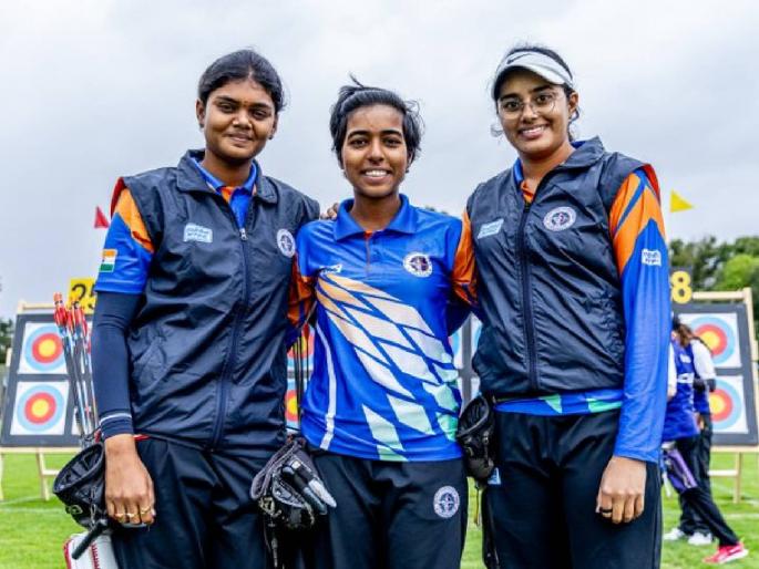Indian women compound team create History! Parneet KAUR, Jyothi Surekha VENNAM & Aditi Gopichand SWAMI won first ever Gold for India at World Archery Championship, beat Maxico in the final by 235-229 | भारताच्या सुवर्णकन्या! वर्ल्ड चॅम्पियनशिपच्या ९२ वर्षांच्या स्पर्धा इतिहासात प्रथमच जिंकलं सुवर्ण Indian women compound team create History! Parneet KAUR, Jyothi Surekha VENNAM & Aditi Gopichand SWAMI won first ever Gold for India at World Archery Championship, beat Maxico in the final by 235-229 | भारताच्या सुवर्णकन्या! वर्ल्ड चॅम्पियनशिपच्या ९२ वर्षांच्या स्पर्धा इतिहासात प्रथमच जिंकलं सुवर्ण
