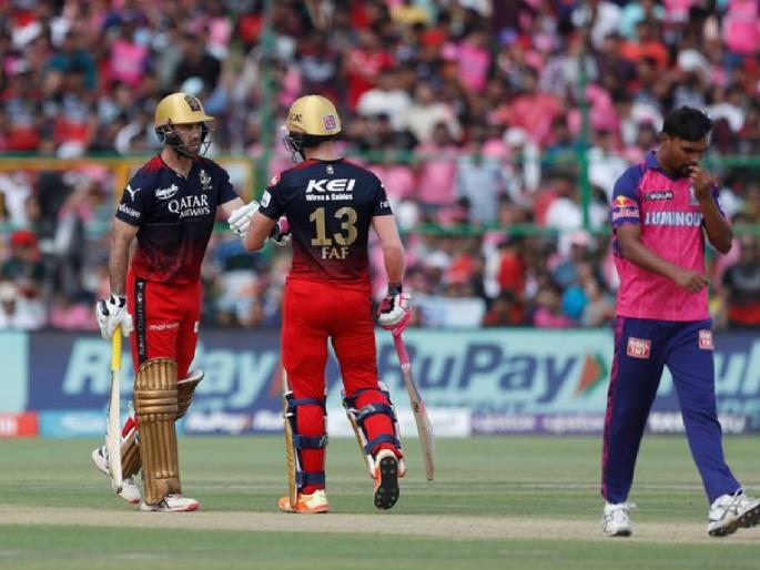 IPL 2023, RR vs RCB Live Marathi : Glenn Maxwell 54 ( 33), Faf Du Plessis 55(44), Royal Challengers Bangalore 171/5 | IPL 2023, RR vs RCB Live : फॅफ ड्यू प्लेसिस, ग्लेन मॅक्सवेल यांचे अर्धशतक, अनुज रावतच्या ६,६,४ ठरणार निर्णायक
