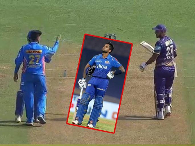 NEWS ALERT: Suryakumar Yadav has been fined INR 12 lakh for slow over-rate and Nitish Rana (25% of match fee), and Hrithik Shokeen (10% of match fee) were fined for breaching the IPL Code of Conduct. | IPL 2023 : नितीश राणा-हृतिक शोकीनला भांडण महागात, BCCIची कारवाई; सूर्यकुमार यादवलाही १२ लाखांचा दंड