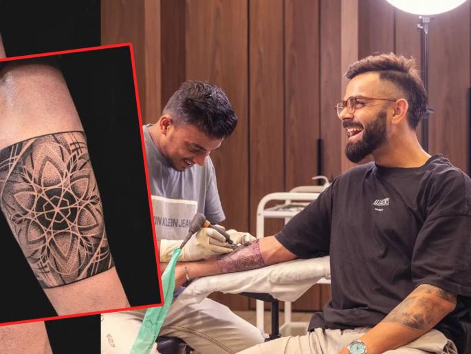 IPL 2023, Virat Kohli Tattoo : Virat Kohli's new tattoo meaning - "A Journey of Spiritual symbolism" | IPL 2023, Virat Kohli Tattoo : विराट कोहलीने दहाव्या टॅटूतून दिला लाखमोलाचा संदेश; जाणून घ्या त्याच्या प्रत्येक टॅटूमागची गोष्ट 