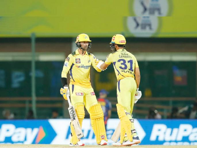 IPL 2023 CSK vs LSG Live : Ruturaj Gaikwad 57 & Devon Conway 47 runs; CSK post 217-7, amabati rayudu and ms dhoni scored valuable runs | IPL 2023 CSK vs LSG Live : चेपॉकवरही 'मराठी' आव्वाज...! ऋतुराज गायकवाड, डेव्हॉन कॉवने बरसले; MS Dhoni ने चोपून काढले