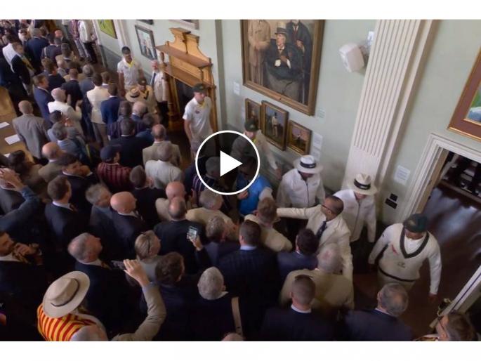 Ashes, ENG vs AUS 2nd Test : Usman Khawaja, David Warner attacked by MCC members in inside Lord's Long Room, Video  | इंग्लंडच्या समर्थकांकडून ऑस्ट्रेलियन खेळाडूंना धक्काबुक्की, शिवीगाळ; लॉर्ड्सवर हायव्होल्टेज ड्रामा 