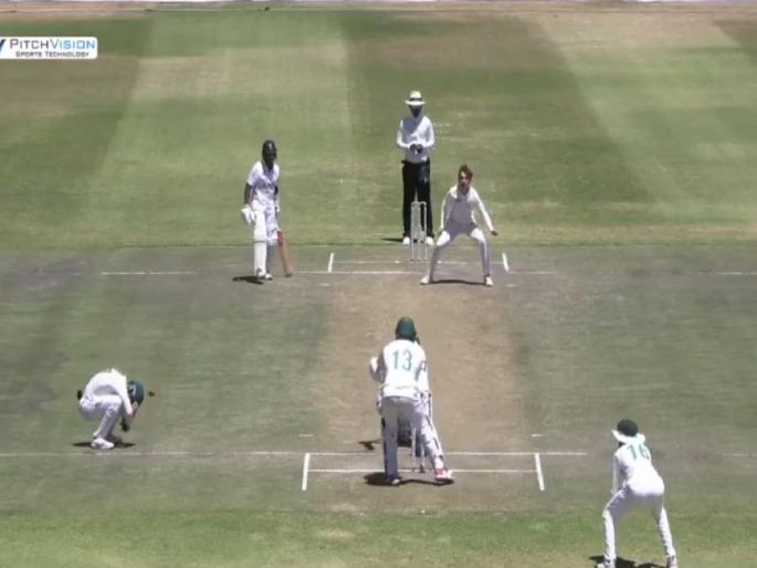 Video: Ball hits head, but took wicket ; Watch this strange runout... | Video : डोक्याला बॉल लागला, पण गडी माघारी धाडला; विचित्र रनआउट एकदा पाहाच...