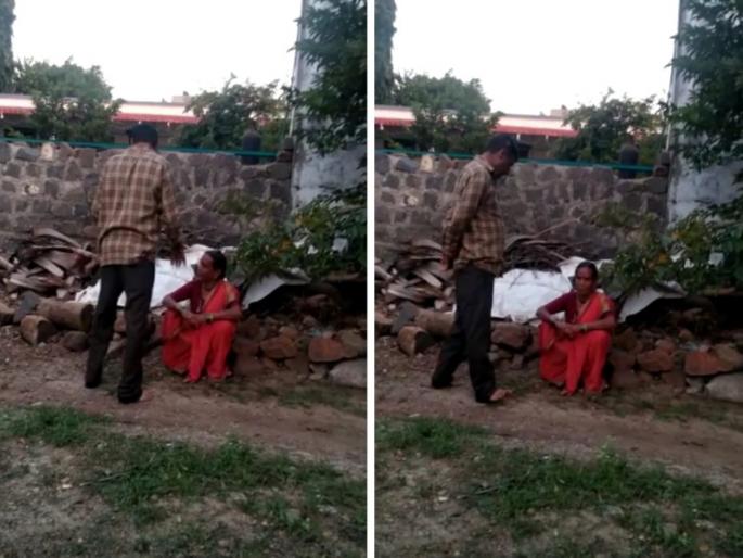 The mother was hit with a wooden stick Due to non payment of pension the boy took the extreme step | Video: आईला फेकून मारला लाकडाचा ओंडका; पेन्शन न दिल्याने मुलाने उचलले टोकाचे पाऊल The mother was hit with a wooden stick Due to non payment of pension the boy took the extreme step | Video: आईला फेकून मारला लाकडाचा ओंडका; पेन्शन न दिल्याने मुलाने उचलले टोकाचे पाऊल
