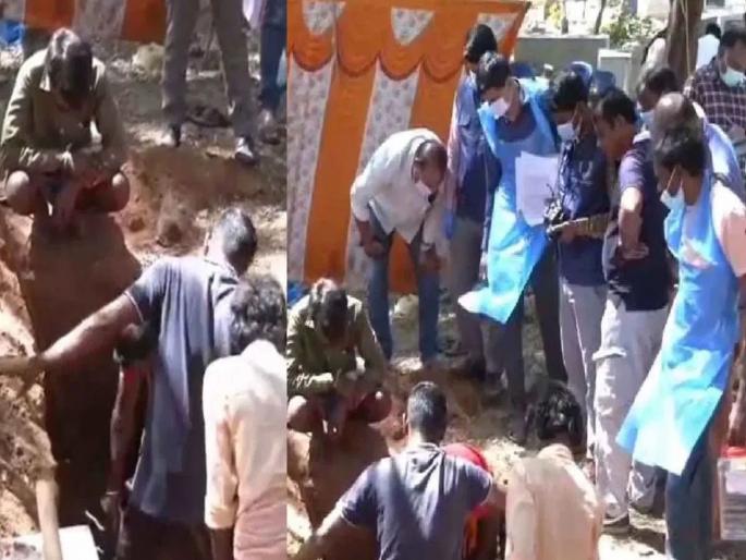 In Karnatak, a woman has been accused of killing her own husband in the desire to get a government job | सरकारी नोकरीसाठी पत्नीनं पतीला संपवलं?; दफन केलेला पतीचा मृतदेह बाहेर काढला अन्... In Karnatak, a woman has been accused of killing her own husband in the desire to get a government job | सरकारी नोकरीसाठी पत्नीनं पतीला संपवलं?; दफन केलेला पतीचा मृतदेह बाहेर काढला अन्...