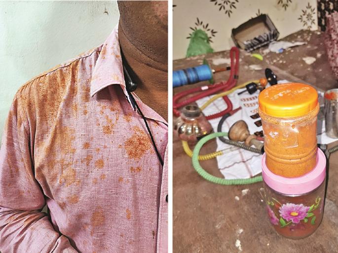 Chilli powder water was thrown in the eyes of the raiding police; the attackers fled the scene. | ड्रगच्या छाप्यात पोलिसांच्या डोळ्यात मिरचीचे पाणी फेकले; हल्लेखोर महिला पसार Chilli powder water was thrown in the eyes of the raiding police; the attackers fled the scene. | ड्रगच्या छाप्यात पोलिसांच्या डोळ्यात मिरचीचे पाणी फेकले; हल्लेखोर महिला पसार