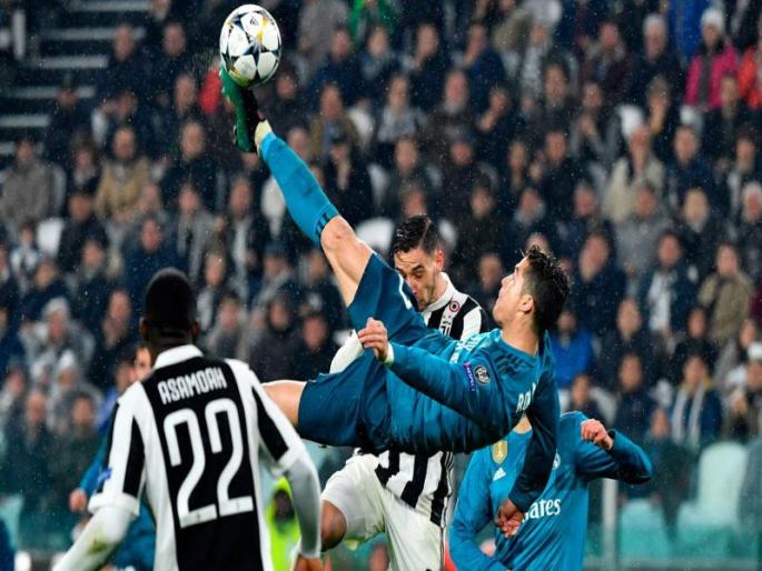 Cristiano Ronaldo scores from an outrageous bicycle kick | ख्रिस्तियानो रोनाल्डोचा हा गोल पाहून बसेल तुम्हाला धक्का... Cristiano Ronaldo scores from an outrageous bicycle kick | ख्रिस्तियानो रोनाल्डोचा हा गोल पाहून बसेल तुम्हाला धक्का...