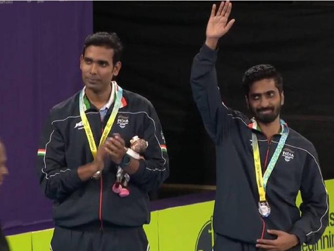 Commonwealth Games 2022 Table Tennis : Sharath Kamal & Sathiyan Gnanasekaran go down in a tense final, won silver in men's double final, This is Sharath Kamal's 11th medal at the Commonwealth Games | Commonwealth Games 2022 : अचंथा शरथ कमलचे विक्रमी ११ वे पदक; टेबल टेनिसमध्ये लिहिला इतिहास  Commonwealth Games 2022 Table Tennis : Sharath Kamal & Sathiyan Gnanasekaran go down in a tense final, won silver in men's double final, This is Sharath Kamal's 11th medal at the Commonwealth Games | Commonwealth Games 2022 : अचंथा शरथ कमलचे विक्रमी ११ वे पदक; टेबल टेनिसमध्ये लिहिला इतिहास
