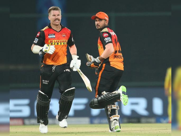 IPL 2021, CSK Vs SRH  T20 Live : David Warner becoming the first batsman to register 50 half-centuries in IPL, SRH 171/3 | IPL 2021, CSK Vs SRH T20 Live : डेव्हिड वॉर्नरची विक्रमी कामगिरी, मनीष पांडेसह CSKची केली धुलाई!