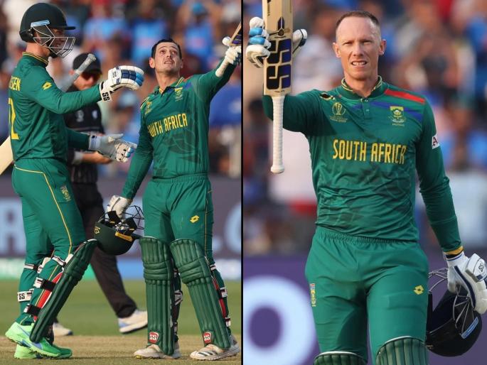 ICC ODI World Cup SA vs NZ Live : Quinton de Kock ( 114), Rassie van der Dussen ( 133), David Miller ( 53), South Africa 357/4 | क्विंटन डी कॉक, रॅसी व्हॅन डेर ड्युसेन यांचे तुफानी शतक; दक्षिण आफ्रिकेच्या ३५०+ धावा