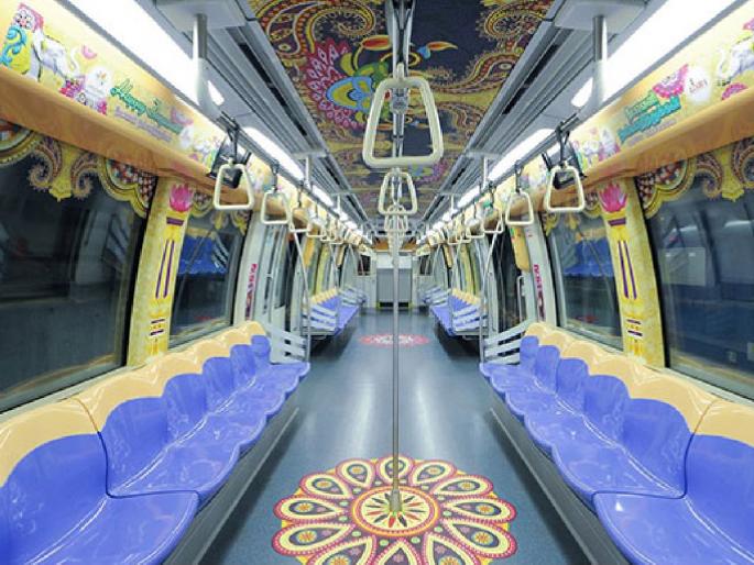 Diwali theme decorations in Singapore, 'Diwali special train', railway station, buses running in Singapore | सिंगापूरमध्ये धावतेय 'दिवाळी स्पेशल ट्रेन', रेल्वे स्टेशन, बसेसमध्येही दिवाळी थीमवर सजावट Diwali theme decorations in Singapore, 'Diwali special train', railway station, buses running in Singapore | सिंगापूरमध्ये धावतेय 'दिवाळी स्पेशल ट्रेन', रेल्वे स्टेशन, बसेसमध्येही दिवाळी थीमवर सजावट
