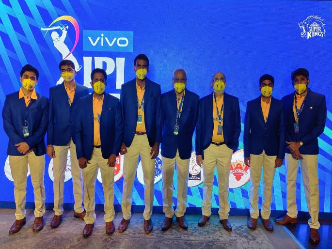 IPL Auction 2021 : Chennai Super Kings think tank has "Definitely Not" written in their Shirt  | IPL Auction 2021 : चेन्नई सुपर किंग्सचा हटके अंदाज; घातली 'Definitely Not'ची जर्सी, जाणून घ्या कारण