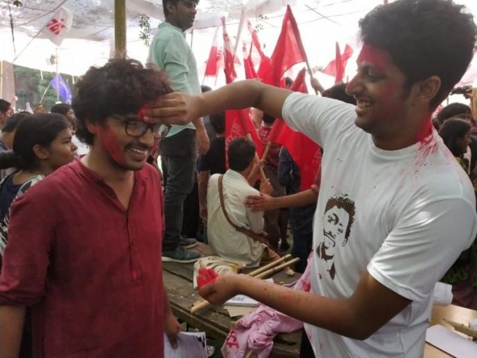 results of jnusu elections 2018 declared | जेएनयूमध्ये विद्यार्थी संघटनेच्या निवडणुकीत डाव्यांचा विजय