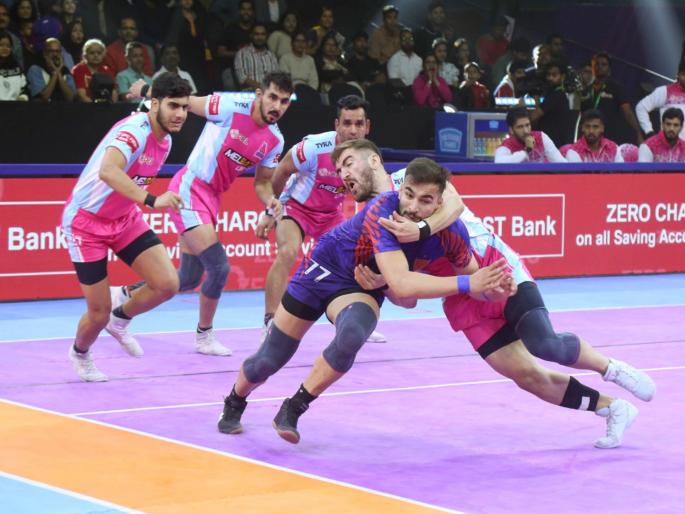 Dabang Delhi beat Jaipur by just 2 points in a close match | Pro Kabaddi League 2024: अटीतटीच्या सामन्यात दबंग दिल्लीचा जयपूर संघावर केवळ २ गुणांनी विजय Dabang Delhi beat Jaipur by just 2 points in a close match | Pro Kabaddi League 2024: अटीतटीच्या सामन्यात दबंग दिल्लीचा जयपूर संघावर केवळ २ गुणांनी विजय