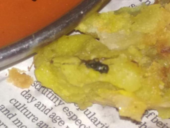 Insects found in food at Deola! | देवळा येथील खाद्यपदार्थात आढळले किडे! Insects found in food at Deola! | देवळा येथील खाद्यपदार्थात आढळले किडे!