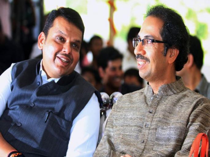 laughter in shiv sena bjps press conference after cm devendra fadnavis statement | आम्ही 'मनसे' एकत्र आलो; मुख्यमंत्र्यांच्या विधानानंतर शहा, उद्धव ठाकरेंना हसू आवरेना laughter in shiv sena bjps press conference after cm devendra fadnavis statement | आम्ही 'मनसे' एकत्र आलो; मुख्यमंत्र्यांच्या विधानानंतर शहा, उद्धव ठाकरेंना हसू आवरेना