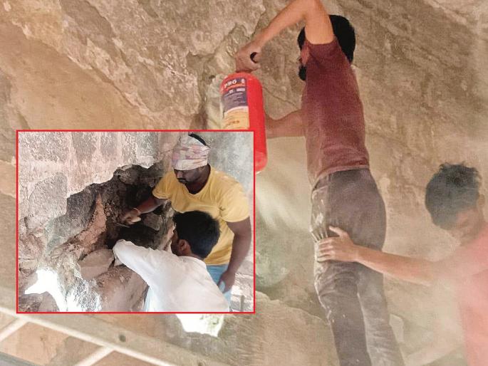 Even after three days, 'Devagiri Fort' is still burning; History buffs on alert, archaeological survey begins | तीन दिवसांनंतरही ‘देवगिरी किल्ला’ धुमसतोय; इतिहासप्रेमींची सतर्कता, 'पुरातत्त्व' लागले कामाला Even after three days, 'Devagiri Fort' is still burning; History buffs on alert, archaeological survey begins | तीन दिवसांनंतरही ‘देवगिरी किल्ला’ धुमसतोय; इतिहासप्रेमींची सतर्कता, 'पुरातत्त्व' लागले कामाला