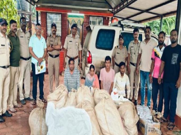 32 kilometer chase and gutkha worth 4 lakhs seized four arrested | Ratnagiri: तब्बल ३२ किलोमीटर पाठलाग अन् ४ लाखांचा गुटखा जप्त, चौघे ताब्यात