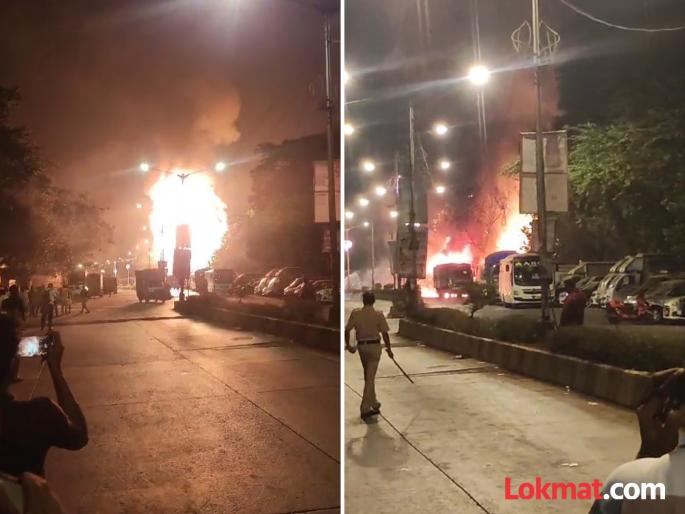 Dharavi rocked by cylinder explosion Cylinder truck catches fire | Video: भयंकर! सिलिंडर स्फोटाने धारावी हादरली, १५ मिनिटात अनेक सिलिंडर फुटल्याने अग्निकल्लोळ Dharavi rocked by cylinder explosion Cylinder truck catches fire | Video: भयंकर! सिलिंडर स्फोटाने धारावी हादरली, १५ मिनिटात अनेक सिलिंडर फुटल्याने अग्निकल्लोळ