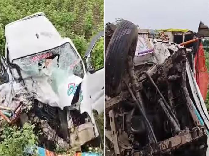 Echo and pickup collided head on, 6 killed on the spot, 4 seriously injured | इको आणि पिकअप गाडीची समोरासमोर धडक, सहा जण जागीच ठार, ४ गंभीर जखमी Echo and pickup collided head on, 6 killed on the spot, 4 seriously injured | इको आणि पिकअप गाडीची समोरासमोर धडक, सहा जण जागीच ठार, ४ गंभीर जखमी