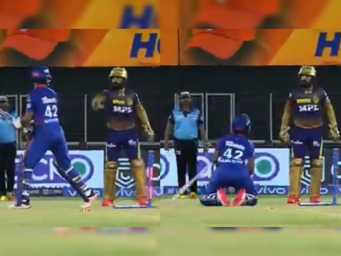 IPL 2021, KKR vs DC T20 : Shikhar Dhawan & Dinesh Karthik were providing us some entertainment, Watch Video | IPL 2021, KKR vs DC T20 : शिखर धवन अन् दिनेश कार्तिक यांच्यात सामना सुरू असतानाच रंगला हाय-व्होल्टेज ड्रामा, Video
