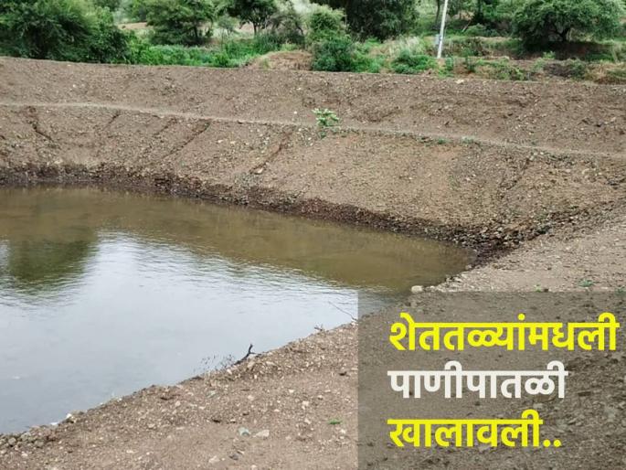 Due to low rainfall, the farms reached the bottom, the horticultural area will decrease | कमी पावसामुळे शेततळ्यांनी गाठला तळ, बागायती क्षेत्र घटणार Due to low rainfall, the farms reached the bottom, the horticultural area will decrease | कमी पावसामुळे शेततळ्यांनी गाठला तळ, बागायती क्षेत्र घटणार