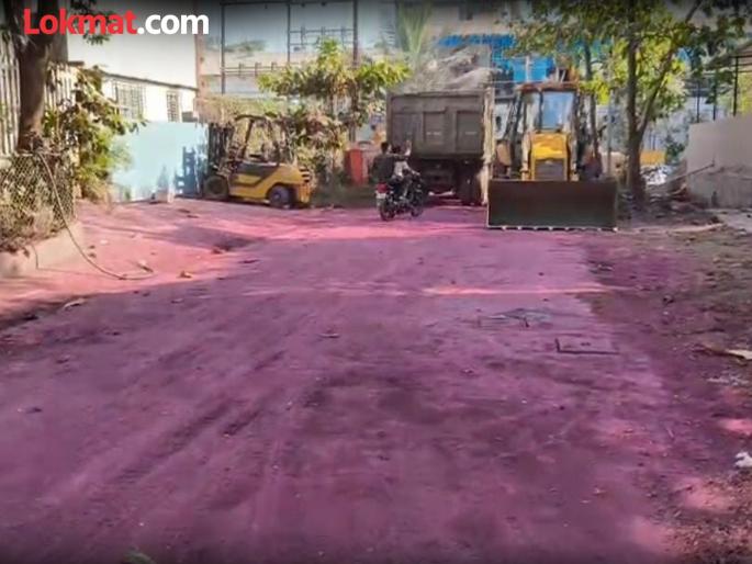 Due to pollution from chemical companies pink road in Dombivli | डोंबिवलीत पुन्हा प्रदूषण; रस्त्यावर गुलाबी रंग; पर्यावरणमंत्री पंकजा मुंडे म्हणाल्या, 'तथ्ये तपासून कारवाई करू' Due to pollution from chemical companies pink road in Dombivli | डोंबिवलीत पुन्हा प्रदूषण; रस्त्यावर गुलाबी रंग; पर्यावरणमंत्री पंकजा मुंडे म्हणाल्या, 'तथ्ये तपासून कारवाई करू'