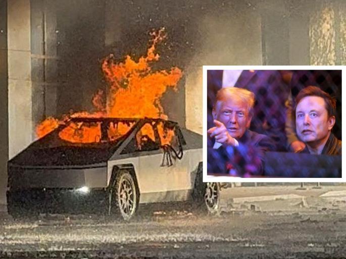 Elon Musk's company's cyber truck enters donald Trump's hotel; America is shaken by a suicide explosion | ट्रम्प यांच्या हॉटेलमध्ये मस्क यांच्या कंपनीचा सायबर ट्रक घुसला; आत्मघाती स्फोटाने अमेरिका हादरली Elon Musk's company's cyber truck enters donald Trump's hotel; America is shaken by a suicide explosion | ट्रम्प यांच्या हॉटेलमध्ये मस्क यांच्या कंपनीचा सायबर ट्रक घुसला; आत्मघाती स्फोटाने अमेरिका हादरली