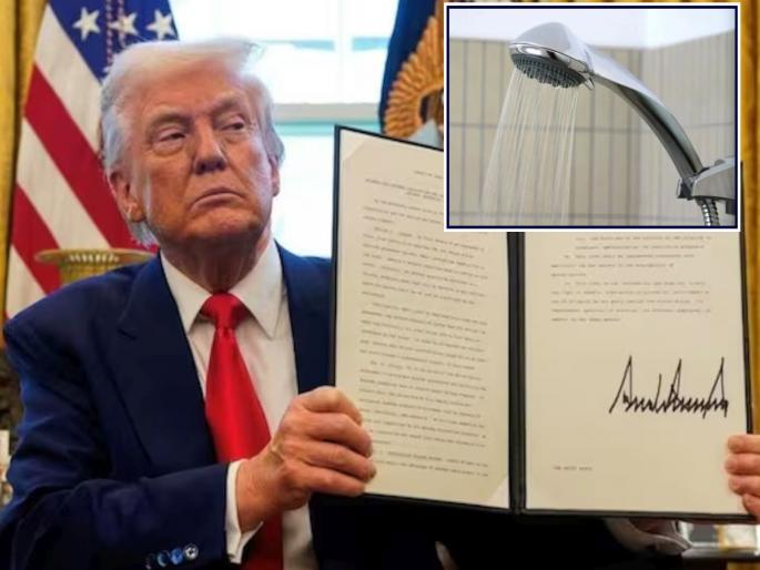 US donald trump executive order for regulation about water shower pressure | इकडं संपूर्ण जगात टॅरिफचं टेन्शन, तिकडं ट्रम्प म्हणाले, "मला माझ्या सुंदर केसांची..."; घेतला असा निर्णय US donald trump executive order for regulation about water shower pressure | इकडं संपूर्ण जगात टॅरिफचं टेन्शन, तिकडं ट्रम्प म्हणाले, "मला माझ्या सुंदर केसांची..."; घेतला असा निर्णय