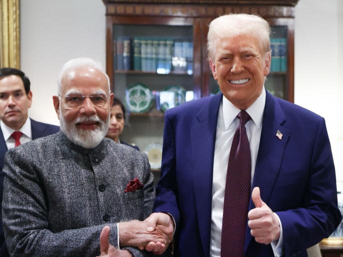 Narendra Modi- Donald Trump aim to double trade; Bilateral trade to double by 2030 | मोदी-ट्रम्प यांचे दुप्पट व्यापाराचे लक्ष्य; २०३० पर्यंत द्विपक्षीय व्यापार दुप्पट करणार   Narendra Modi- Donald Trump aim to double trade; Bilateral trade to double by 2030 | मोदी-ट्रम्प यांचे दुप्पट व्यापाराचे लक्ष्य; २०३० पर्यंत द्विपक्षीय व्यापार दुप्पट करणार