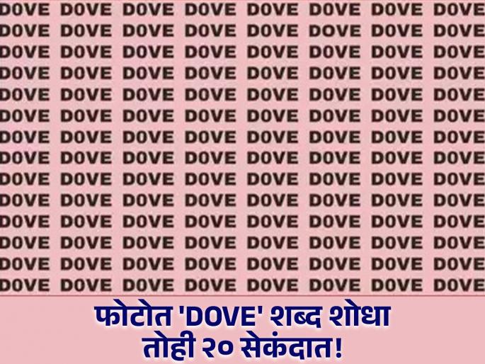 Optical Illusion: Can you find DOVE word in this picture in 20 seconds | जीनिअस असाल तर शोधून दाखवा फोटोतील 'DOVE' शब्द, २० सेकंदाची आहे वेळ!