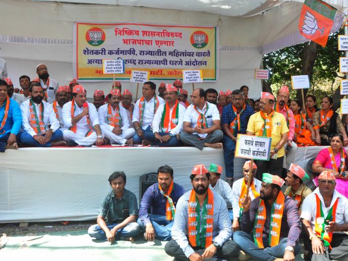 Farmers must get whip again, BJP protests against fraudulent loan waiver | फसव्या कर्जमाफीविरोधात निषेधार्थ भाजप रस्त्यावर Farmers must get whip again, BJP protests against fraudulent loan waiver | फसव्या कर्जमाफीविरोधात निषेधार्थ भाजप रस्त्यावर