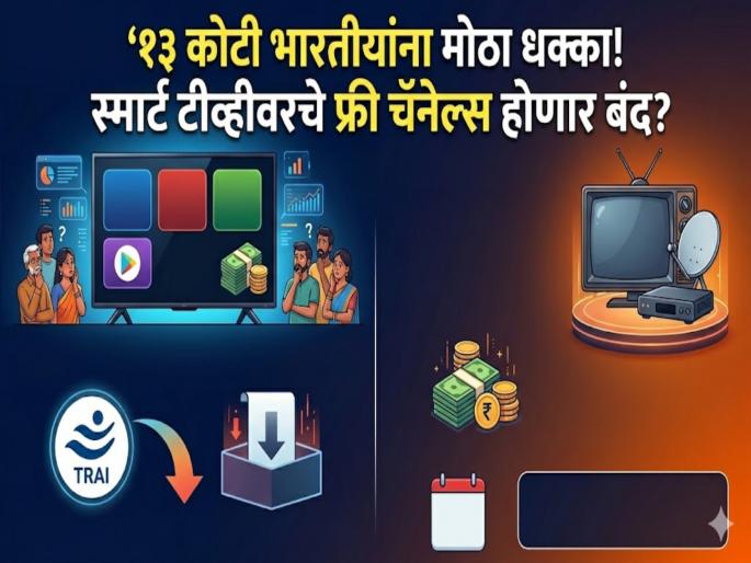 Big shock for 130 million Indians! Free channels on smart TVs will be shut down? Know the real reason | १३ कोटी भारतीयांना मोठा धक्का! स्मार्ट टीव्हीवरचे फ्री चॅनेल्स होणार बंद? जाणून घ्या नेमकं कारण Big shock for 130 million Indians! Free channels on smart TVs will be shut down? Know the real reason | १३ कोटी भारतीयांना मोठा धक्का! स्मार्ट टीव्हीवरचे फ्री चॅनेल्स होणार बंद? जाणून घ्या नेमकं कारण