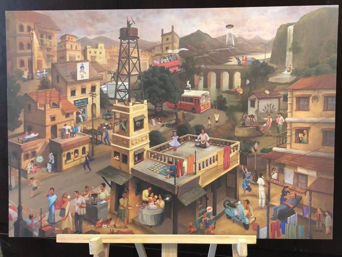 Netizens struggle to find all 40 Indian ads hidden in this painting | या पेंटिंगमध्ये दडल्या आहेत ४० लोकप्रिय जाहिराती, शोधाल तरच सापडतील! Netizens struggle to find all 40 Indian ads hidden in this painting | या पेंटिंगमध्ये दडल्या आहेत ४० लोकप्रिय जाहिराती, शोधाल तरच सापडतील!