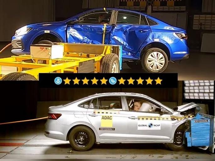 VW Virtus, Skoda Slavia get 5-star Global NCAP rating after Taigun & Kushaq in India | मारुती सोडा, टाटालाही जमले नाही! या आहेत फाईव्ह स्टार सेफ्टी रेटिंगच्या भारतातील पहिल्या सेडान कार