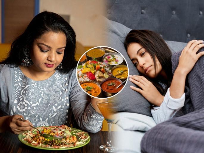 Eating These Foods In Dinner Can Ruin Your Sleep Foods to avoid at dinner for better sleep Dinner foods that disturb sleep Sleep-disrupting foods at night Dinner habits that ruin sleep | रात्रीच्या जेवणात खाऊ नयेत '७' पदार्थ! बिघडते झोपेचे चक्र - शांत झोपेसाठी वेळीच बदला आहार...