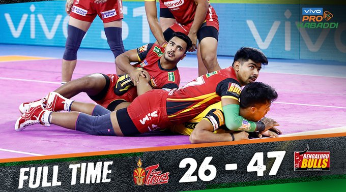 Pro Kabaddi: Bengaluru Bulls beat Telugu Titans | प्रो कबड्डी : बंगळुरू बुल्सची तेलुगू टायटन्सला धडक Pro Kabaddi: Bengaluru Bulls beat Telugu Titans | प्रो कबड्डी : बंगळुरू बुल्सची तेलुगू टायटन्सला धडक