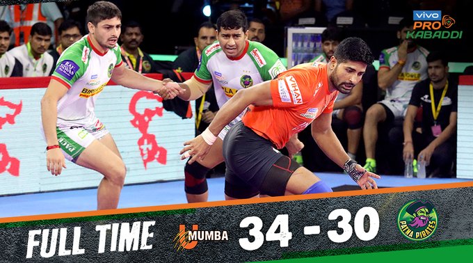 Pro Kabaddi: U Mumba win over Patna Pirates | प्रो कबड्डी : यू मुम्बाने दिला पटणाला धक्का Pro Kabaddi: U Mumba win over Patna Pirates | प्रो कबड्डी : यू मुम्बाने दिला पटणाला धक्का