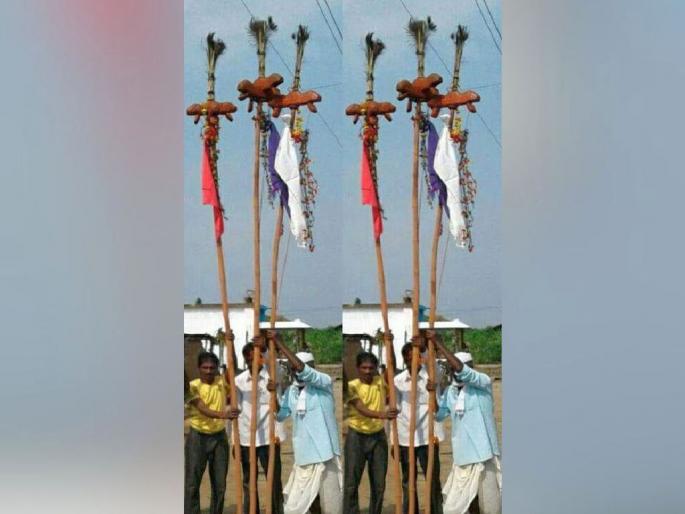 For 400 years on the border of the four villages, Cow worship and Dhal Puja! | ‘त्या’ चार गावांच्या सीमेवर ४०० वर्षांपासून गायगोधन अन् ढालपूजा ! For 400 years on the border of the four villages, Cow worship and Dhal Puja! | ‘त्या’ चार गावांच्या सीमेवर ४०० वर्षांपासून गायगोधन अन् ढालपूजा !