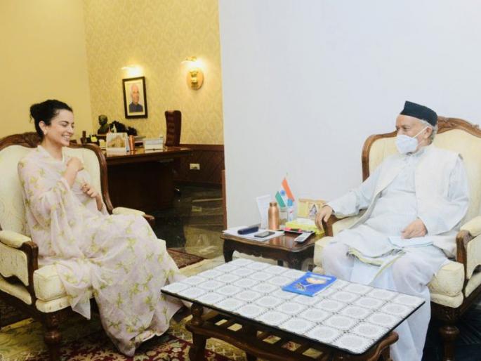 Kangana met the governor; Complaints of unjust treatment received | कंगना राज्यपालांना भेटली ; मिळालेल्या अन्यायकारक वागणुकीचे मांडले गाऱ्हाणे Kangana met the governor; Complaints of unjust treatment received | कंगना राज्यपालांना भेटली ; मिळालेल्या अन्यायकारक वागणुकीचे मांडले गाऱ्हाणे